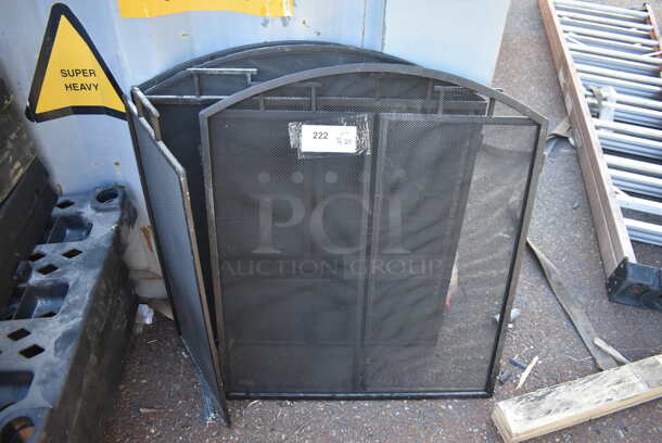 3 Black Metal Mesh Fire Place Guards. Closed: 26x1x31. 3 Times Your Bid! - Image 2 of 5