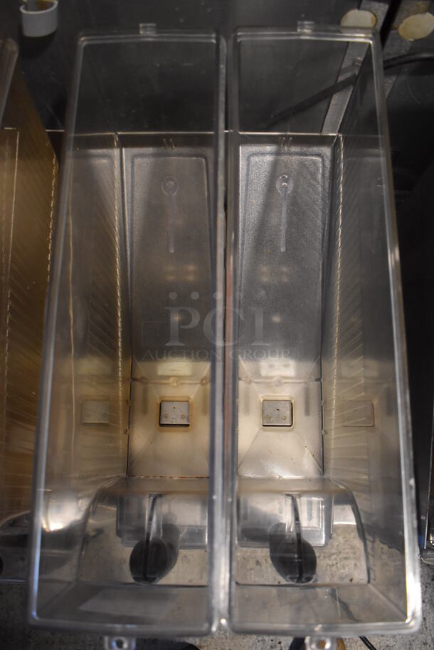 2016 Bunn MHG Stainless Steel Commercial Countertop 2 Hopper Coffee Bean Grinder w/ Metal Brew Basket. Missing 1 Lid. 120 Volts, 1 Phase. 9x17x29. Tested and Does Not Power On - Image 7 of 8