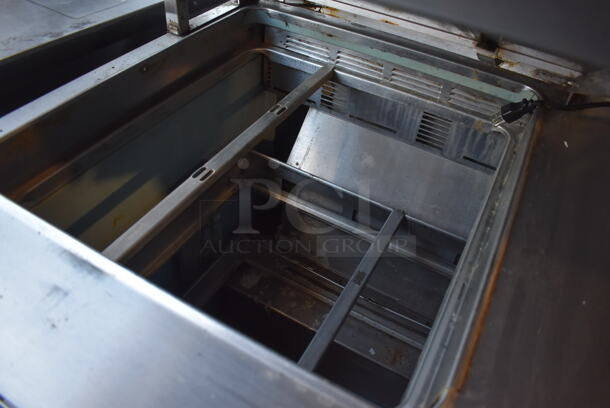 ALL ONE MONEY! Lot of 2 Delfield Stainless Steel Commercial Prep Table w/ 2 Drawers Connected w/ an Over Shelf. 115 Volts, 1 Phase. 64.5x34x55. Tested and Powers On But Does Not Get Cold - Image 5 of 10
