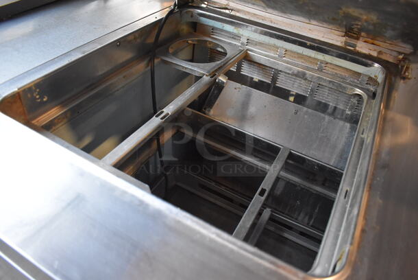ALL ONE MONEY! Lot of 2 Delfield Stainless Steel Commercial Prep Table w/ 2 Drawers Connected w/ an Over Shelf. 115 Volts, 1 Phase. 64.5x34x55. Tested and Powers On But Does Not Get Cold - Image 6 of 10