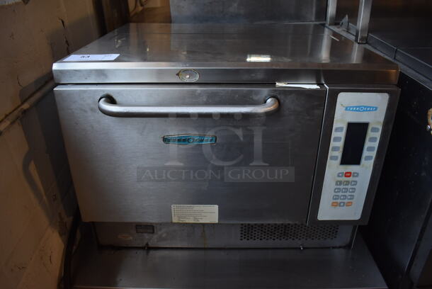 Turbochef NGC Stainless Steel Commercial Countertop Electric Powered Rapid Cook Oven on Stainless Steel Equipment Stand w/ Commercial Casters. Missing 2 Casters. 208/240 Volts, 1 Phase. 30x30x37 - Image 3 of 9