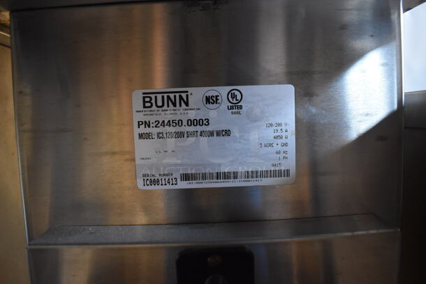 2015 Bunn IC3 Stainless Steel Commercial Countertop Iced Tea Machine w/ Beverage Holder Dispenser. 120/208 Volts, 1 Phase. 12x24x32 - Image 5 of 7