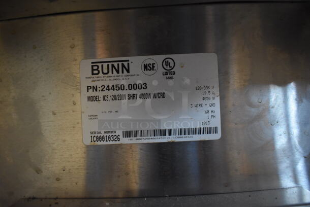 2013 Bunn IC3 Stainless Steel Commercial Countertop Iced Tea Machine w/ Beverage Holder Dispenser. 120/208 Volts, 1 Phase. 12x24x32 - Image 5 of 7