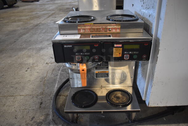 2013 Bunn AXIOM 2/2 TWIN Stainless Steel Commercial Countertop 4 Burner Coffee Machine w/ 1 Metal Brew Basket. 120/208-240 Volts, 1 Phase. 16x18x24 - Image 1 of 6