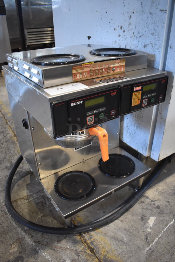2013 Bunn AXIOM 2/2 TWIN Stainless Steel Commercial Countertop 4 Burner Coffee Machine w/ 1 Metal Brew Basket. 120/208-240 Volts, 1 Phase. 16x18x24 - Image 4 of 6