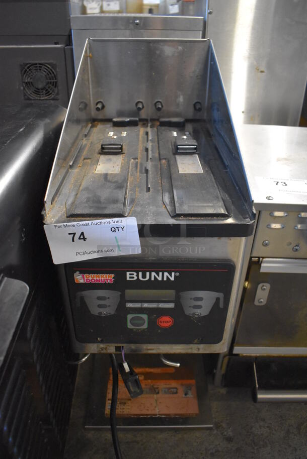 2017 Bunn MHG Stainless Steel Commercial Countertop 2 Hopper Coffee Bean Grinder. Missing Hoppers and Lids. 120 Volts, 1 Phase. 9x17x23. Cannot Test Due To Missing Hoppers
