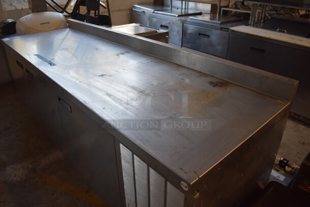 Delfield Stainless Steel Commercial 3 Door Work Top Cooler w/ Back Splash on Commercial Casters. 115 Volts, 1 Phase. 99x32x39. Tested and Powers On But Does Not Get Cold - Image 2 of 7