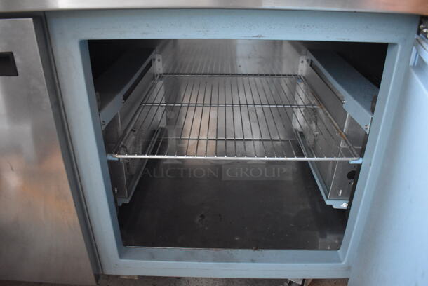 Delfield Stainless Steel Commercial 3 Door Work Top Cooler w/ Back Splash on Commercial Casters. 115 Volts, 1 Phase. 99x32x39. Tested and Powers On But Does Not Get Cold - Image 5 of 7