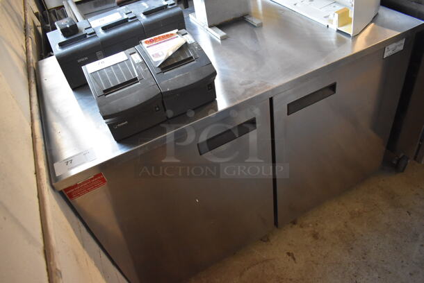 Delfield Stainless Steel Commercial 2 Door Undercounter Cooler on Commercial Casters. 115 Volts, 1 Phase. 48x29x30. Tested and Powers On But Does Not Get Cold - Image 3 of 5