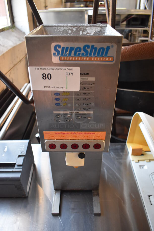 SureShot AC6.E Stainless Steel Commercial Countertop Sugar Dispenser. 120 Volts, 1 Phase. 7x11x23