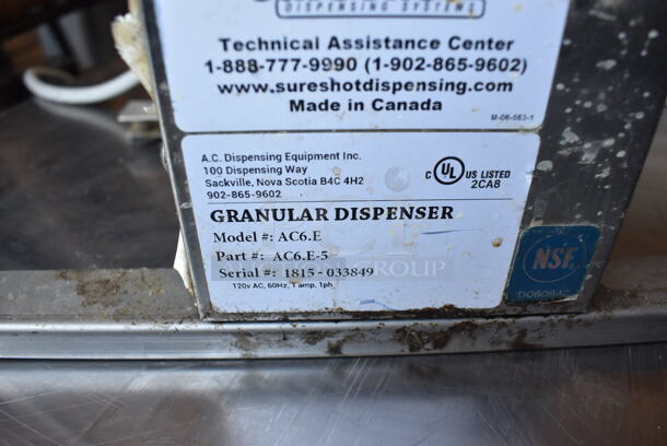 SureShot AC6.E Stainless Steel Commercial Countertop Sugar Dispenser. 120 Volts, 1 Phase. 7x11x23 - Image 5 of 5