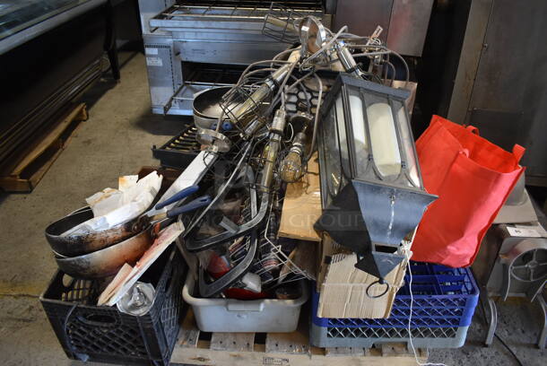 PALLET LOT! Lot of Various Items Including Metal Skillets, Light Fixtures and More! - Image 3 of 6