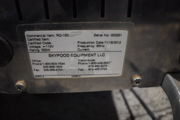 Fleetwood Skyfood RQ-150 Metal Commercial Countertop Power Shredder. 110 Volts, 1 Phase. 9x19x16. Tested and Working! - Image 6 of 10