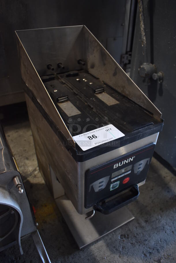 2010 Bunn MHG Stainless Steel Commercial Countertop 2 Hopper Coffee Bean Grinder. Missing Hoppers and Lids. 120 Volts, 1 Phase. 9x17x23. Tested and Working! - Image 2 of 6