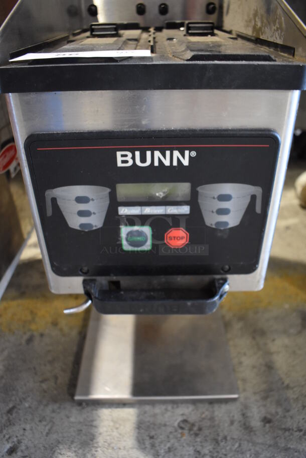 2010 Bunn MHG Stainless Steel Commercial Countertop 2 Hopper Coffee Bean Grinder. Missing Hoppers and Lids. 120 Volts, 1 Phase. 9x17x23. Tested and Working! - Image 5 of 6