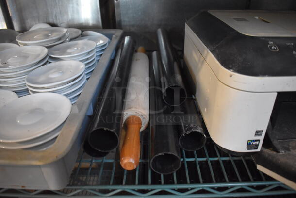 ALL ONE MONEY! Tier Lot of Various Items Including White Ceramic Saucers and Canon MX350 Printer - Image 4 of 6