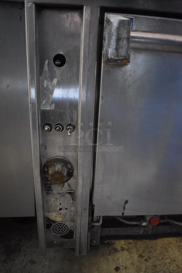 Jade Range Stainless Steel Commercial Natural Gas Powered Flat Top Griddle w/ Convection Oven and Back Splash on Commercial Casters. 36x36x48 - Image 6 of 7