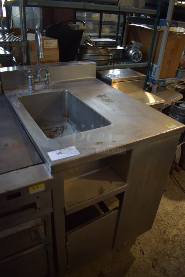 Stainless Steel Counter w/ Sink Bay, Faucet and Handles. 26x36x41 - Image 2 of 6