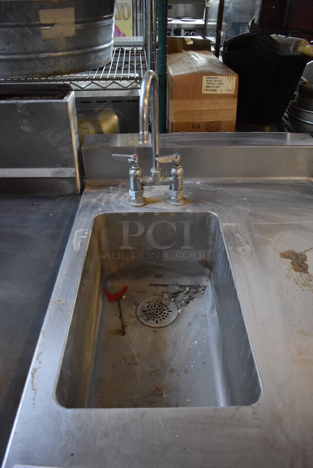 Stainless Steel Counter w/ Sink Bay, Faucet and Handles. 26x36x41 - Image 3 of 6
