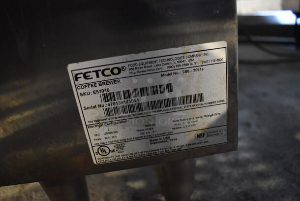 Fetco CBS-2051e Stainless Steel Commercial Countertop Coffee Machine w/ Metal Brew Basket. 120/208-240 Volts, 1 Phase. 13x18x38 - Image 5 of 6