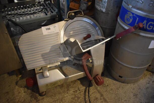 Berkel 827E-PLUS Stainless Steel Commercial Countertop Meat Slicer w/ Blade Sharpener. 115 Volts, 1 Phase. 24x20x19. Tested and Powers On But Blade Does Not Turn - Image 2 of 5
