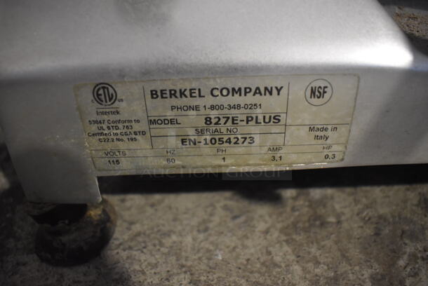 Berkel 827E-PLUS Stainless Steel Commercial Countertop Meat Slicer w/ Blade Sharpener. 115 Volts, 1 Phase. 24x20x19. Tested and Powers On But Blade Does Not Turn - Image 5 of 5