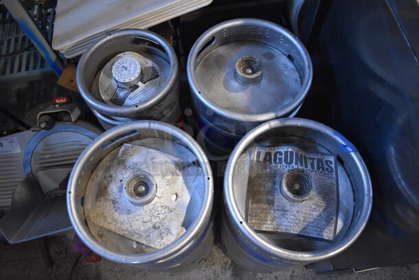 4 Metal Kegs; Three 1/74 Size Barrel and One 1/6 Size Barrel. 11x11x23.5, 9x9x23.5. 4 Times Your Bid! - Image 2 of 4