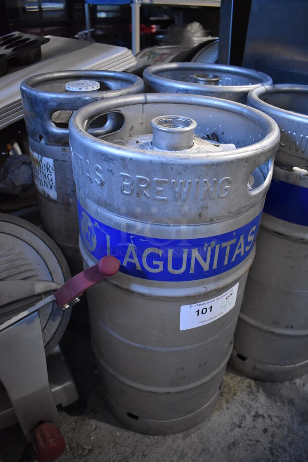 4 Metal Kegs; Three 1/74 Size Barrel and One 1/6 Size Barrel. 11x11x23.5, 9x9x23.5. 4 Times Your Bid! - Image 3 of 4