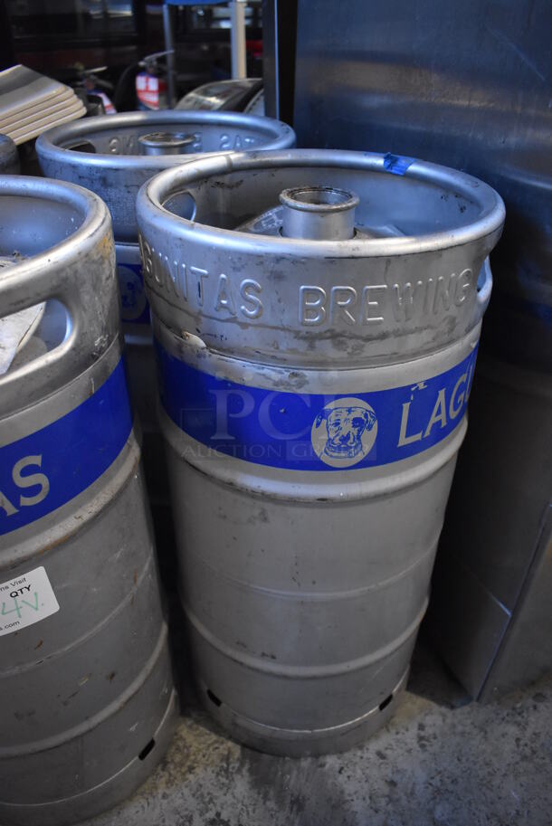 4 Metal Kegs; Three 1/74 Size Barrel and One 1/6 Size Barrel. 11x11x23.5, 9x9x23.5. 4 Times Your Bid! - Image 4 of 4