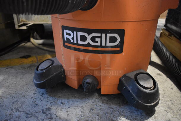 Rigid Orange and Black Poly Wet Dry Shop Vac Vacuum Cleaner. 21x21x24. Tested and Working! - Image 5 of 5