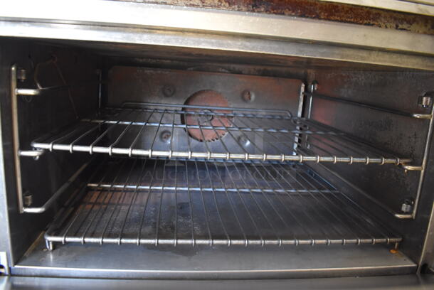 Jade Range Stainless Steel Commercial Natural Gas Powered 6 Burner Charbroiler Style Grill w/ Convection Oven on Commercial Casters. 36x40x37 - Image 5 of 7