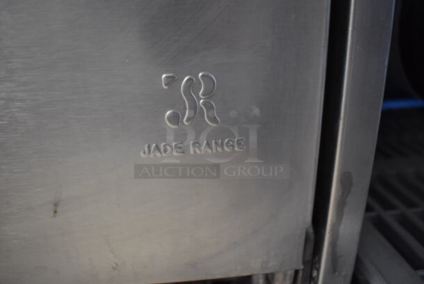 Jade Range Stainless Steel Commercial Natural Gas Powered Flat Top Griddle w/ Convection Oven and Back Splash on Commercial Casters. 36x36x48 - Image 8 of 8
