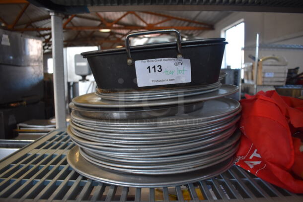 ALL ONE MONEY! Tier Lot of Various Items Including Metal Round Baking Pans and Poly Hopper - Image 4 of 5