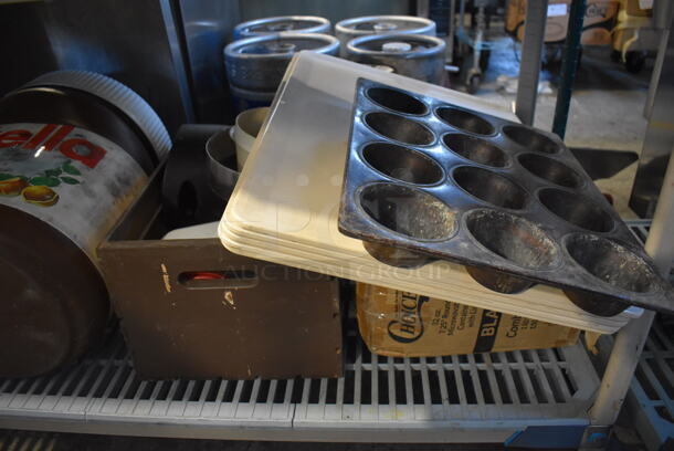 ALL ONE MONEY! Tier Lot of Various Items Including Metal Muffin Baking Pan, Poly Lid and Nutella Display Jar. - Image 2 of 5