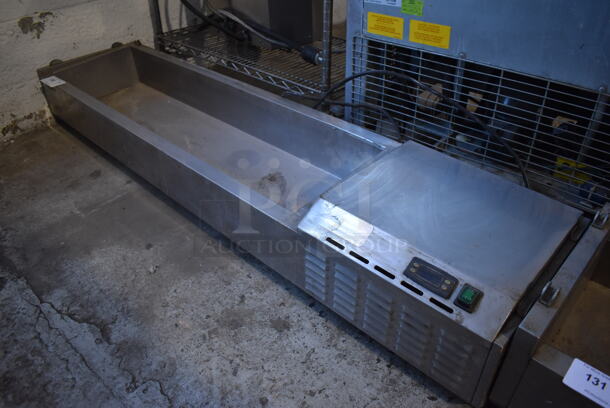 Stainless Steel Commercial Countertop Refrigerated Rail. No Lid. 115 Volts, 1 Phase. 65x16x9. Tested and Working!