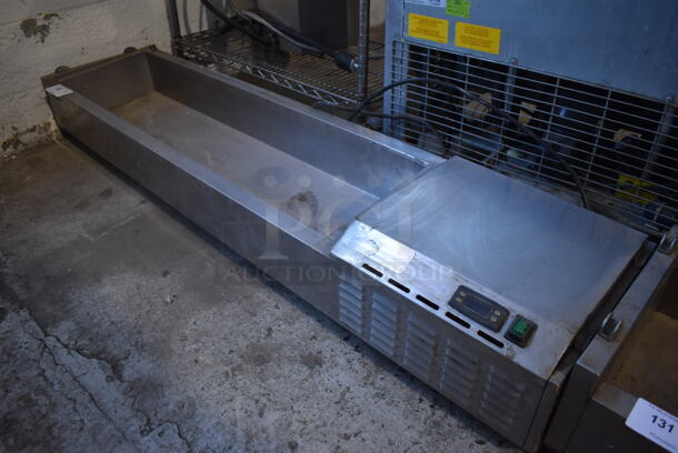 Stainless Steel Commercial Countertop Refrigerated Rail. No Lid. 115 Volts, 1 Phase. 65x16x9. Tested and Working! - Image 1 of 5