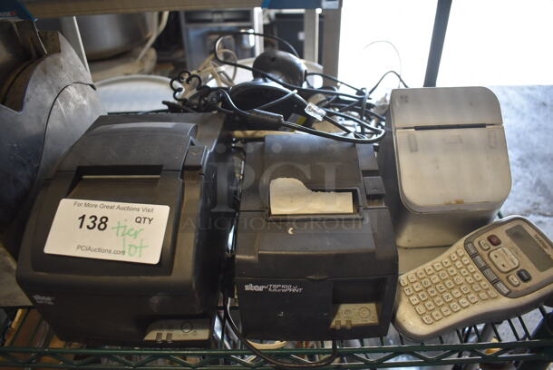 ALL ONE MONEY! Tier Lot of Various Items Including Poly Paper Towel Dispenser, Star Micronics SP700 Receipt Printer, Star Micronics TSP100 Receipt Printer, Brother Label Maker and Clover P100 Receipt Printer - Image 2 of 7