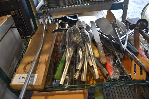 ALL ONE MONEY! 2 Tier Lot of Various Items Including Utensils, Forks and Glass Display Bottle - Image 3 of 6