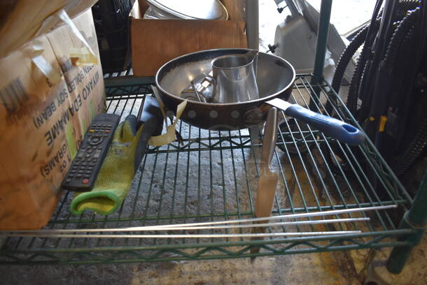 ALL ONE MONEY! 2 Tier Lot of Various Items Including Utensils, Forks and Glass Display Bottle - Image 4 of 6