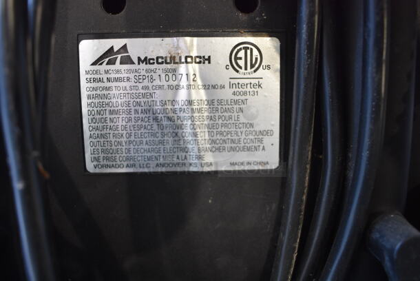 McCulloch MC1385 Deluxe Steam Cleaner. 120 Volts, 1 Phase. 10x15x33 - Image 5 of 5