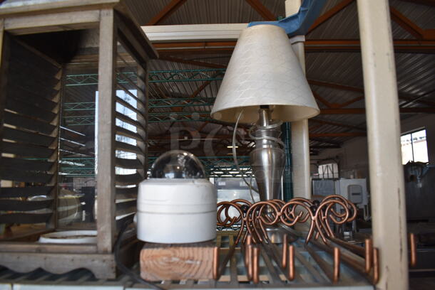 ALL ONE MONEY! Tier Lot of Various Items Including Decorative Lantern, Lamp and Vases - Image 2 of 3