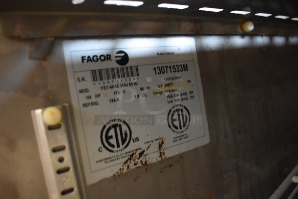 2013 Fagor FST-48-12 Stainless Steel Commercial 2 Door Prep Table. 115 Volts, 1 Phase. 48x30x38. Tested and Working! - Image 5 of 7