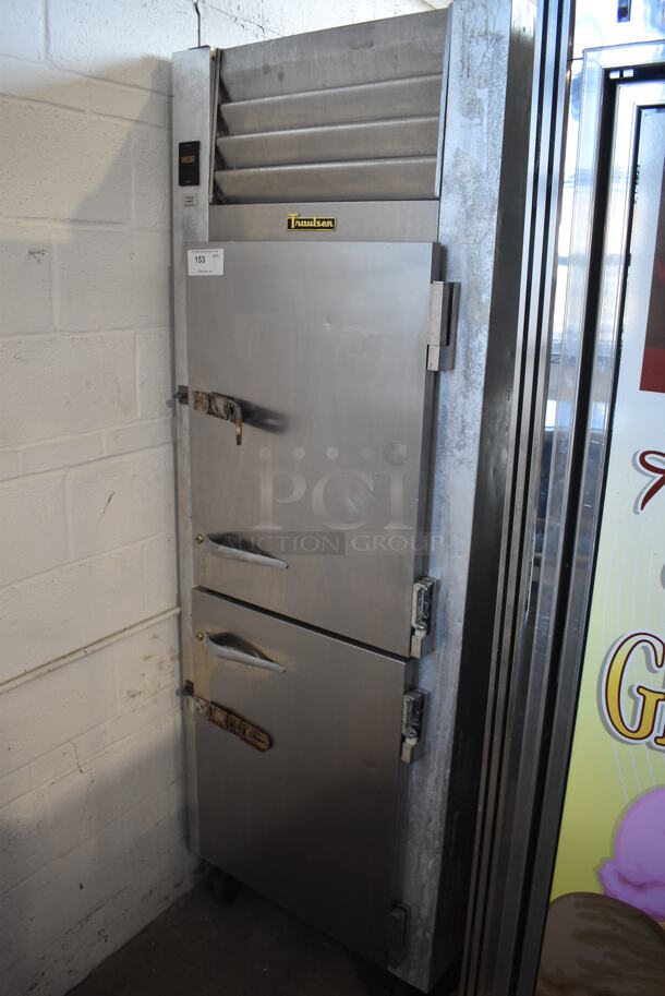 Traulsen G12000 Stainless Steel Commercial 2 Half Size Door Reach In Freezer w/ Poly Coated Racks on Commercial Casters. 115 Volts, 1 Phase. 30x34x83. Tested and Working! - Image 4 of 8