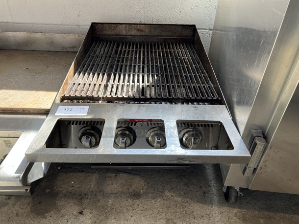 Star Ultra Max Stainless Steel Commercial Countertop Natural Gas Powered Charbroiler Grill. 24x38x18