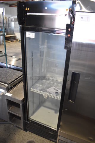 BRAND NEW SCRATCH AND DENT! KoolMore MDR-1GD-13C Metal Commercial Single Door Reach In Cooler Merchandiser w/ Poly Coated Racks. 115 Volts, 1 Phase. 23x24x77. Cannot Test Due To Missing Power Cord