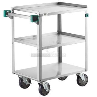 BRAND NEW IN BOX! Regency 600CT1627KD 16" x 27" Three Shelf 20 Gauge 430 Stainless Steel Utility Cart