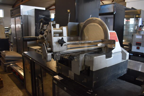 Bizerba A 404 US Stainless Steel Commercial Countertop Meat Slicer Stacker. 120 Volts, 1 Phase. Goes GREAT w/ Lot 47! 37.5x25x27. Tested and Working! - Image 2 of 6