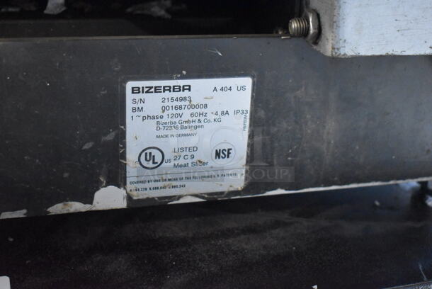Bizerba A 404 US Stainless Steel Commercial Countertop Meat Slicer Stacker. 120 Volts, 1 Phase. Goes GREAT w/ Lot 47! 37.5x25x27. Tested and Working! - Image 4 of 6