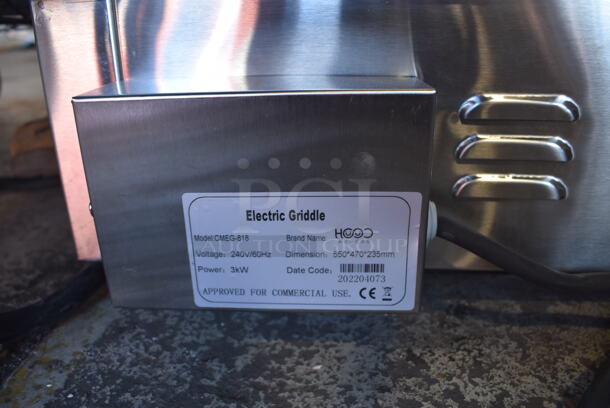 BRAND NEW SCRATCH AND DENT! 2022 Hoocoo CMEG-818 Stainless Steel Commercial Countertop Electric Powered Flat Top Griddle. 240 Volts. 22x18x10 - Image 8 of 9