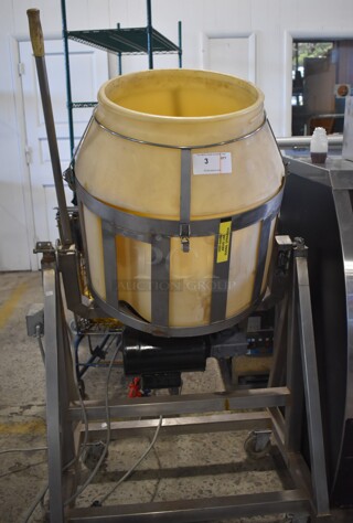 Stainless Steel Commercial Floor Style Chicken Breader on Commercial Casters. 115/230 Volts, 1 Phase. 35x33x67